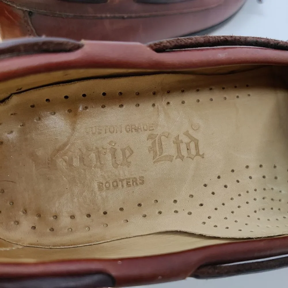 Barrie ltd Booters Mens Slip on Loafers in Brown Leather Sz 8.5 M Mocc Toe